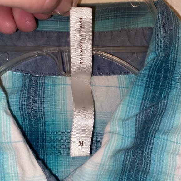 Roper Turquoise Striped Button Down, Yoked Pearl Snap Ladies Shirt,Size Medium - Picture 10 of 12